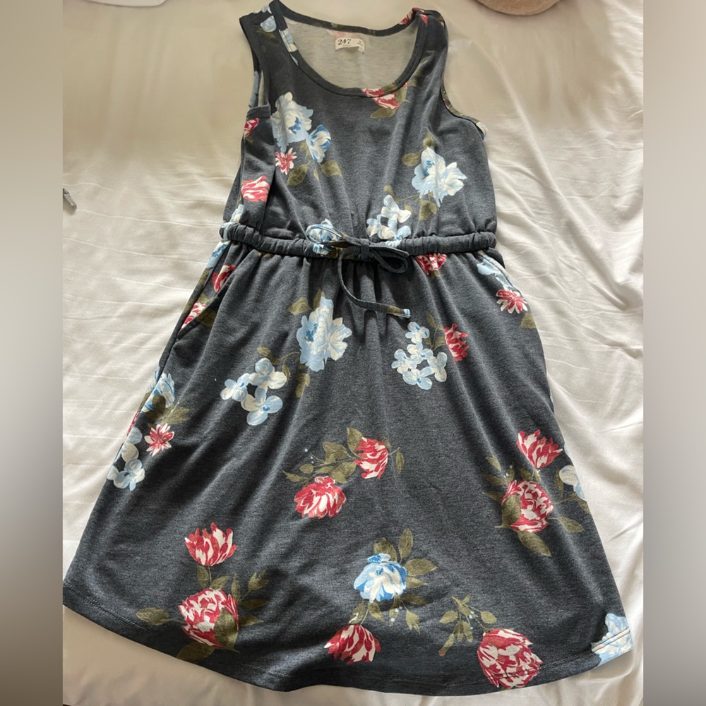 Maurices Charcoal Floral A-Line Skirt